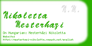 nikoletta mesterhazi business card