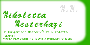 nikoletta mesterhazi business card